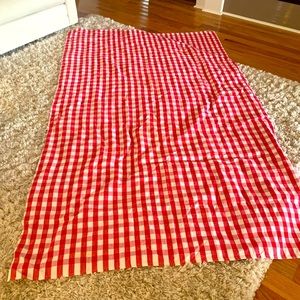 Red checkered tablecloth